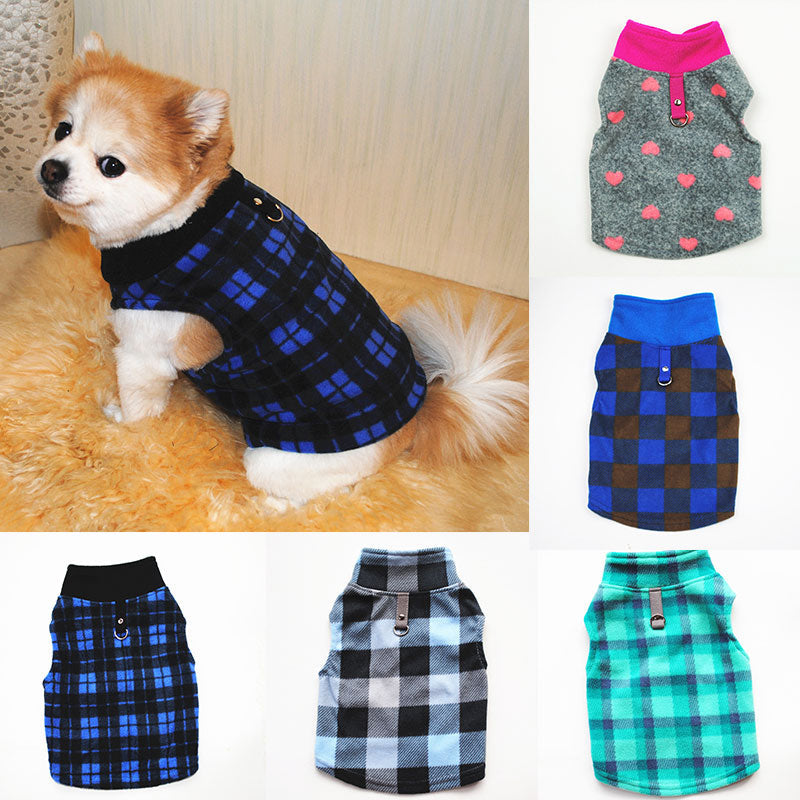 HKM-2715581 Autumn and Winter Polar Fleece Dog Sweater with Stand-up Collar in Various Colors and Sizes