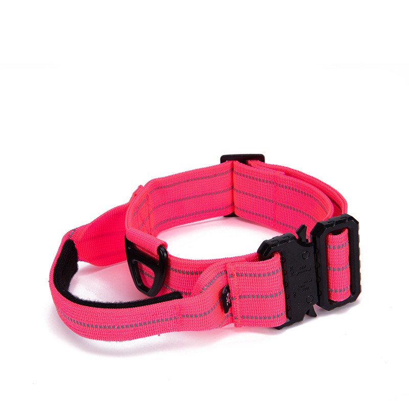 HKM-2716989 Reflective Quick Release Dog Collar in Multiple Colors for Safe Night Walks
