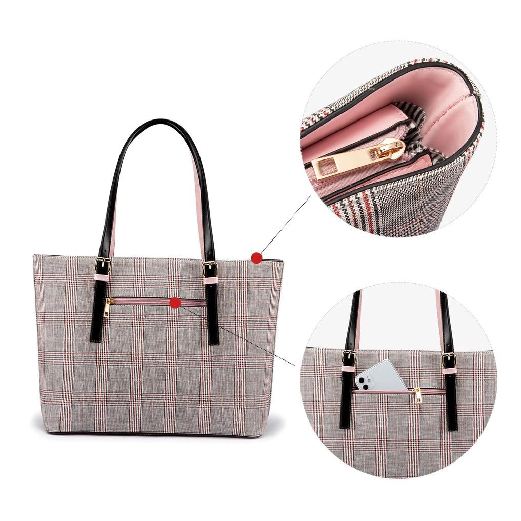 HKM-271699 Elegant 15.6 Inch Tote Bag for Women - Stylish Laptop Handbag with Ample Storage