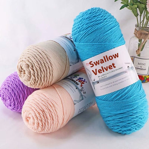 HKM-271827 5-Strand Milk Cotton Yarn for Crochet Projects - 200g Ball