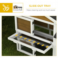 HKM-2718653 Wooden Rabbit Hutch with Run, Removable Tray, Asphalt Roof, Lockable Doors, and Ramp for 1-2 Rabbits