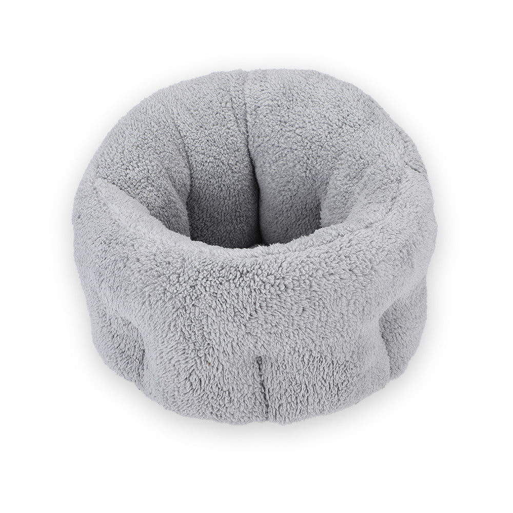 HKM-2719037 Washable Pet Cotton Wool Nest - Soft Cloth Kennel in Brown, Beige, Light Brown, Silver Gray, Skin Pink - 42x28 cm