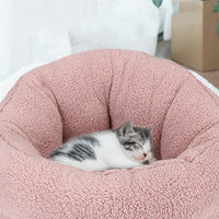 HKM-2719037 Washable Pet Cotton Wool Nest - Soft Cloth Kennel in Brown, Beige, Light Brown, Silver Gray, Skin Pink - 42x28 cm