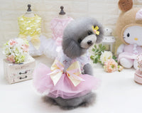 HKM-2719165 Teddy Dog Cotton Princess Skirt Dress in Blue, Green, Pink - Sizes XS to XL
