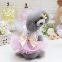 HKM-2719165 Teddy Dog Cotton Princess Skirt Dress in Blue, Green, Pink - Sizes XS to XL