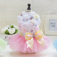 HKM-2719165 Teddy Dog Cotton Princess Skirt Dress in Blue, Green, Pink - Sizes XS to XL