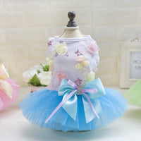 HKM-2719165 Teddy Dog Cotton Princess Skirt Dress in Blue, Green, Pink - Sizes XS to XL
