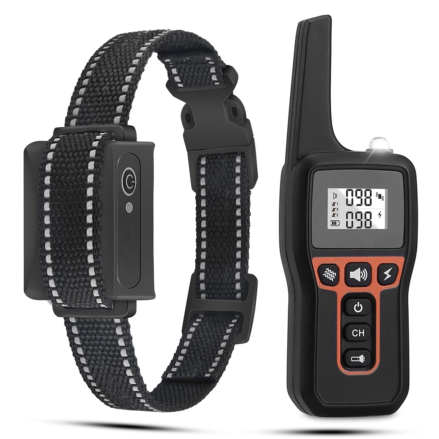 HKM-2720445 Rechargeable Dog Training Collar with Beep, Vibration, and Shock Modes, IP67 Waterproof, 3280FT Range, 3 Channels