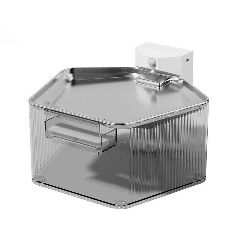 HKM-2720829 Stainless Steel Pet Induction Water Fountain - Wireless Design with Charging Cable
