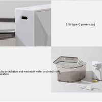 HKM-2720829 Stainless Steel Pet Induction Water Fountain - Wireless Design with Charging Cable