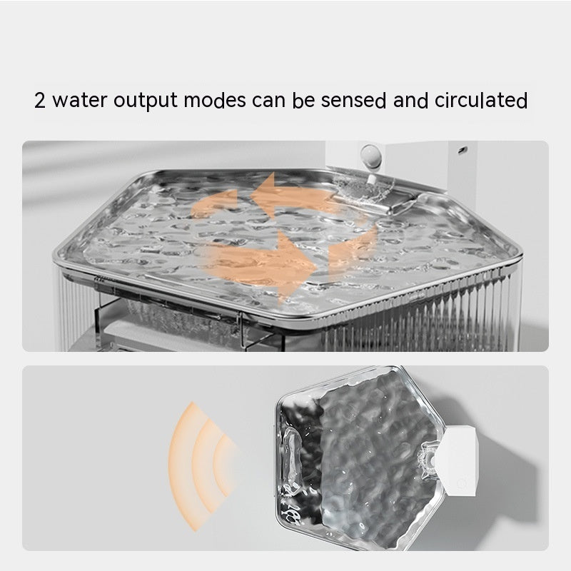HKM-2720829 Stainless Steel Pet Induction Water Fountain - Wireless Design with Charging Cable
