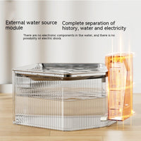 HKM-2720829 Stainless Steel Pet Induction Water Fountain - Wireless Design with Charging Cable