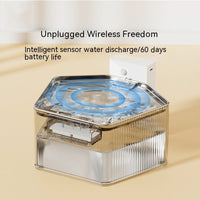 HKM-2720829 Stainless Steel Pet Induction Water Fountain - Wireless Design with Charging Cable