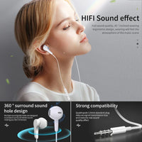 HKM-272147 In-Ear Wired Earbuds with Microphone - 1.2M Stereo Headphones for 3.5mm Devices
