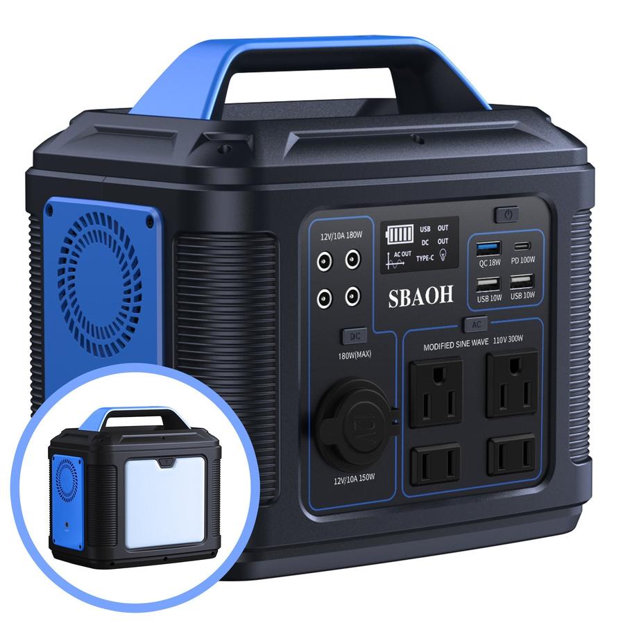 HKM-272211 300W Portable Power Station with 296Wh Lithium Battery - Ideal for Home and Outdoor Use