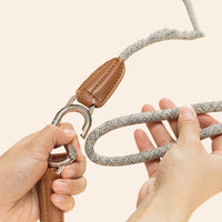 HKM-2724541 Light Grey Nylon Crossbody Lead Rope for Hands-Free Running