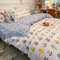 HKM-272467 Korean Craft Four-Piece Lace Bed Set with Heart Pattern for 1.8m Bed
