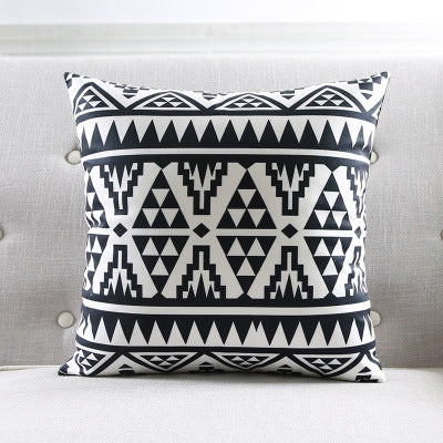 HKM-272531 Geometric Striped Plush Throw Pillow, 45x45cm, Multiple Color Options