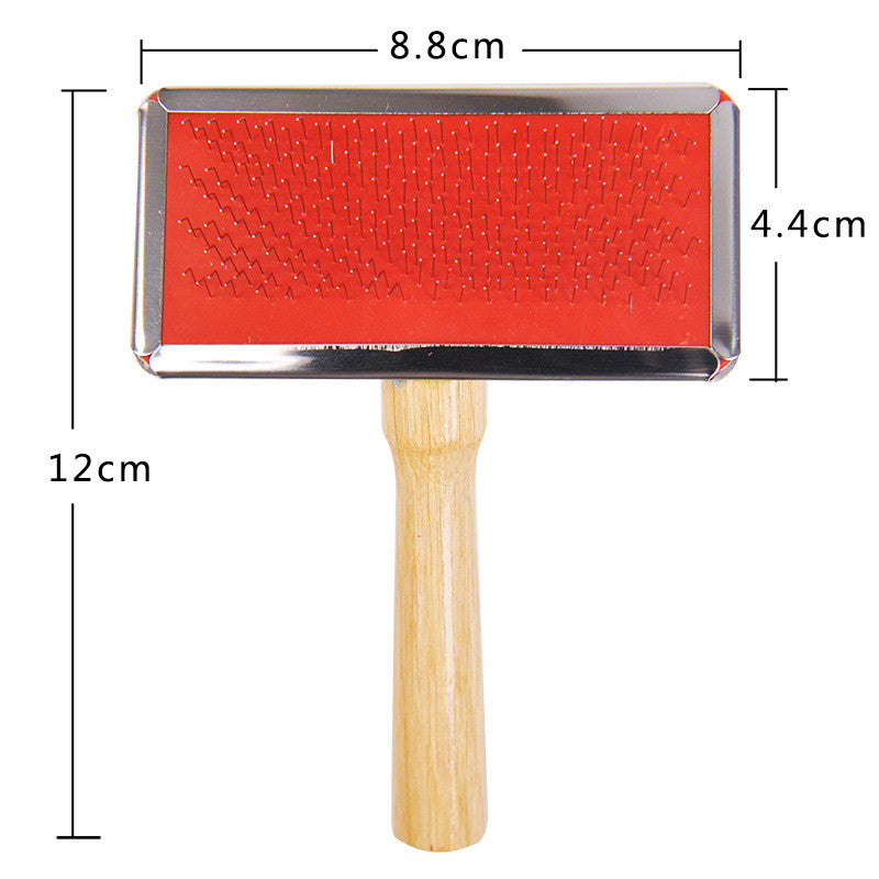 HKM-2726333 Solid Wood Pet Comb for Cats and Dogs - Needle Comb with Wooden Handle, Multiple Sizes Available