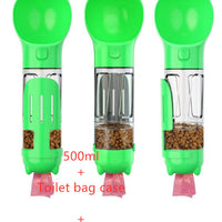 HKM-2726589 Portable 3-in-1 Dog Water Bottle with Food Container and Garbage Bag Storage