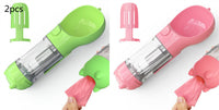 HKM-2726589 Portable 3-in-1 Dog Water Bottle with Food Container and Garbage Bag Storage