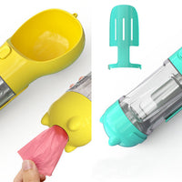 HKM-2726589 Portable 3-in-1 Dog Water Bottle with Food Container and Garbage Bag Storage