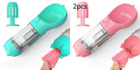 HKM-2726589 Portable 3-in-1 Dog Water Bottle with Food Container and Garbage Bag Storage