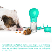 HKM-2726589 Portable 3-in-1 Dog Water Bottle with Food Container and Garbage Bag Storage
