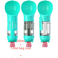 HKM-2726589 Portable 3-in-1 Dog Water Bottle with Food Container and Garbage Bag Storage
