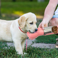 HKM-2726589 Portable 3-in-1 Dog Water Bottle with Food Container and Garbage Bag Storage