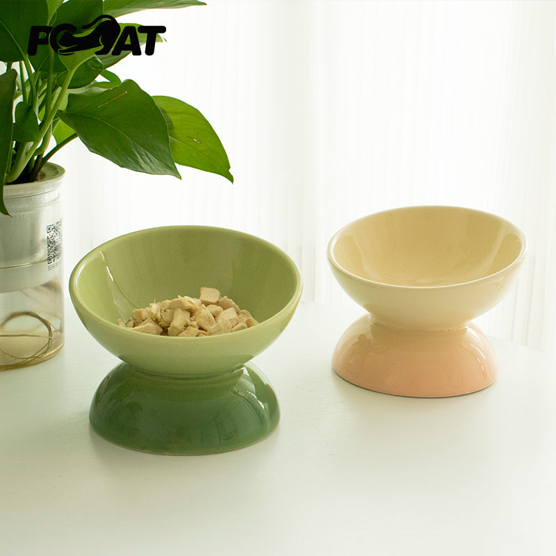 HKM-2726717 Ceramic Cat Bowl with Anti-Overturn Design for Comfortable Feeding