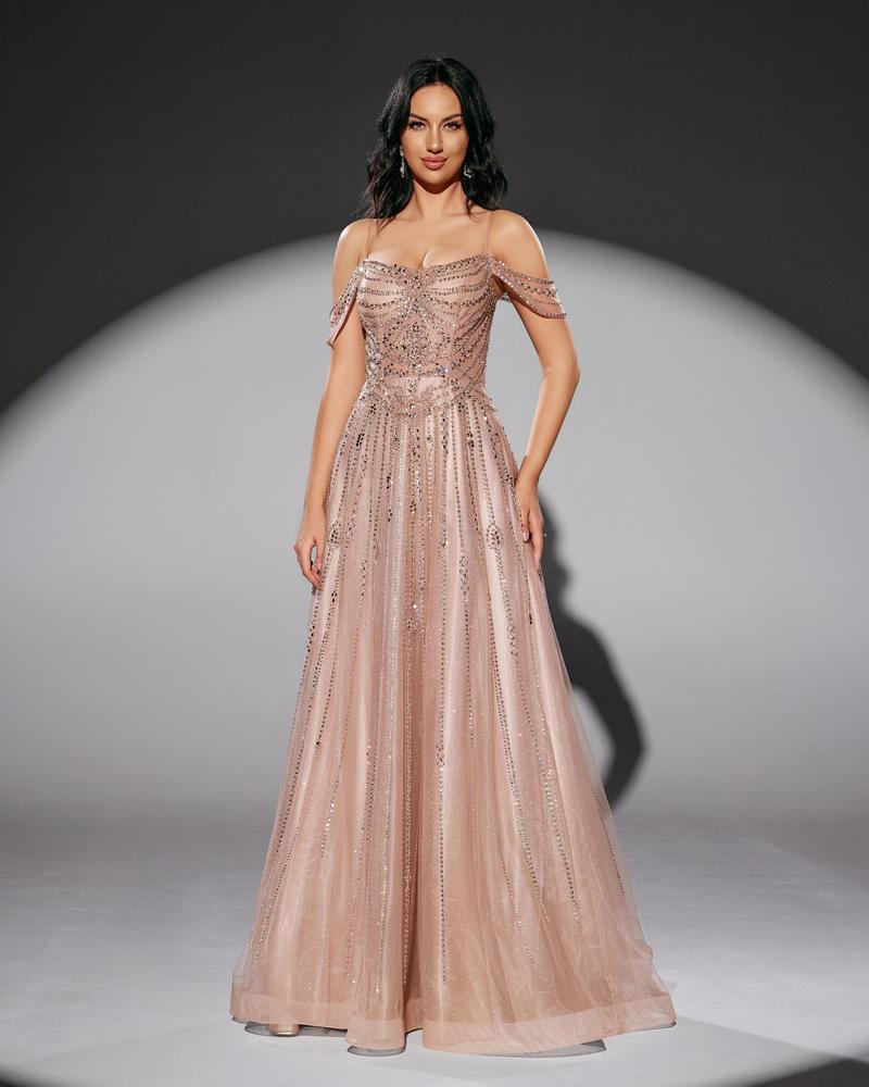 HKM-272851 Elegant Pink Evening Dress - Model EZ25213 for Women