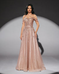 HKM-272851 Elegant Pink Evening Dress - Model EZ25213 for Women