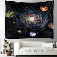 HKM-272851 Printed Solar System Tapestry - Multifunctional Polyester Wall Hanging & Sitting Blanket