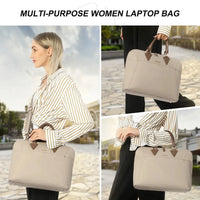 HKM-272851 Waterproof Canvas Business Bag Set for Women – 15.6in Briefcase and Large Tote Crossbody Laptop Handbag