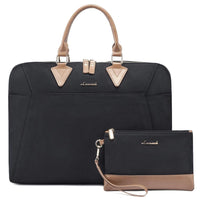 HKM-272851 Waterproof Canvas Business Bag Set for Women – 15.6in Briefcase and Large Tote Crossbody Laptop Handbag