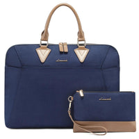 HKM-272851 Waterproof Canvas Business Bag Set for Women – 15.6in Briefcase and Large Tote Crossbody Laptop Handbag