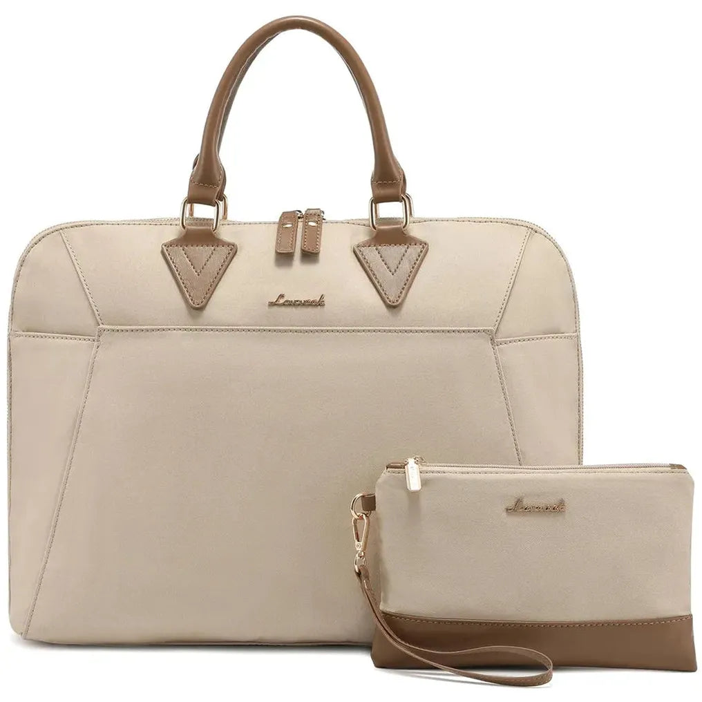 HKM-272851 Waterproof Canvas Business Bag Set for Women – 15.6in Briefcase and Large Tote Crossbody Laptop Handbag