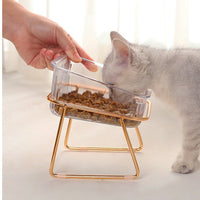 HKM-2730685 Elevated Transparent Cat Bowl with Neck Guard - Single and Double Options Available