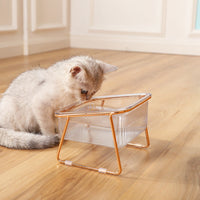 HKM-2730685 Elevated Transparent Cat Bowl with Neck Guard - Single and Double Options Available