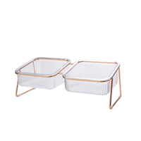 HKM-2730685 Elevated Transparent Cat Bowl with Neck Guard - Single and Double Options Available