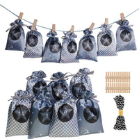 HKM-273107 Christmas Satin Cloth Drawstring Gift Bag Set - Multiple Colors Available (10x15cm)