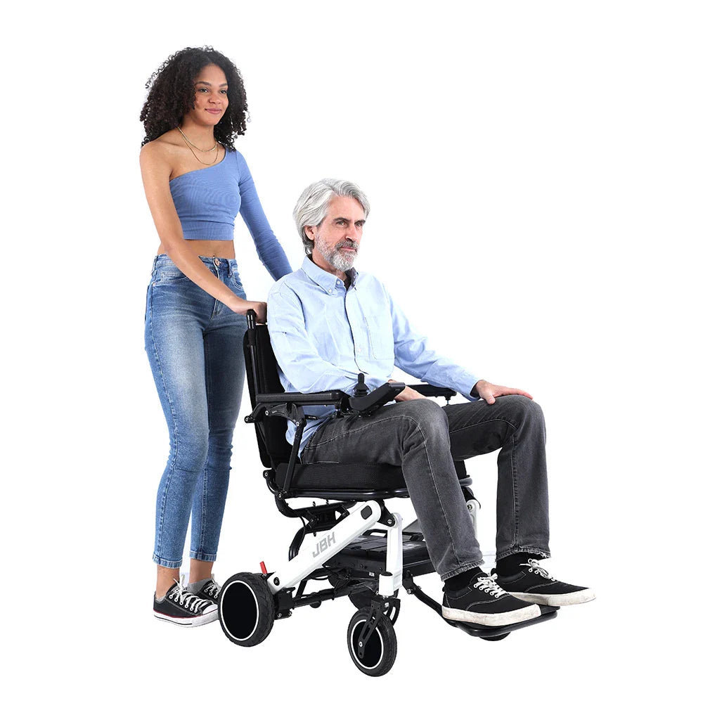 HKM-273171 Heavy Duty Electric Wheelchair with Brushless Motor, 6 km/h Speed, 20 km Driving Range, Aluminum Alloy Frame, Max Load 120 kg, Black