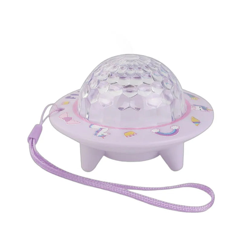 HKM-273299 Luminous 3D Cartoon Starry Sky Flying Saucer Toy for Kids, Ages 2 to 14