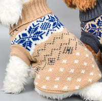 HKM-2734269 Cute Minimalist Pet Dog Sweater in Beige and Gray - Comfortable Wool Fabric for All Sizes