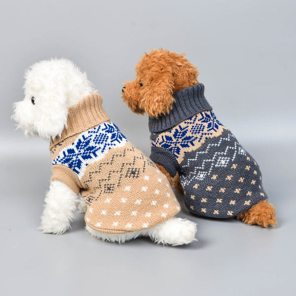 HKM-2734269 Cute Minimalist Pet Dog Sweater in Beige and Gray - Comfortable Wool Fabric for All Sizes