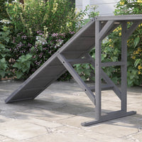 HKM-2734653 Gray Dog Agility Ramp with Safety Bar and Non-Slip Surface for Training, Supports Dogs up to 88 lbs
