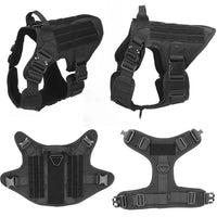 HKM-2735549 Tactical Camouflage Dog Harness and 1000D Nylon Leash Set for Training and Walking