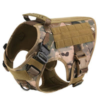 HKM-2735549 Tactical Camouflage Dog Harness and 1000D Nylon Leash Set for Training and Walking