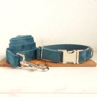 HKM-2736061 Double Thick Pile Polyester Traction Rope Set with Metal Buckle Connection - Emerald Green Velvet, Multiple Sizes Available